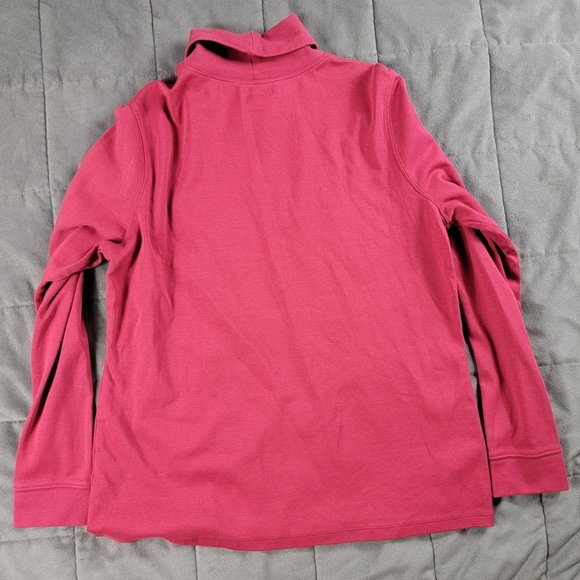 LL Bean Mens Large Red Turtleneck Shirt Regular Fit Long Sleeve Casual Comfort - Picture 2 of 8